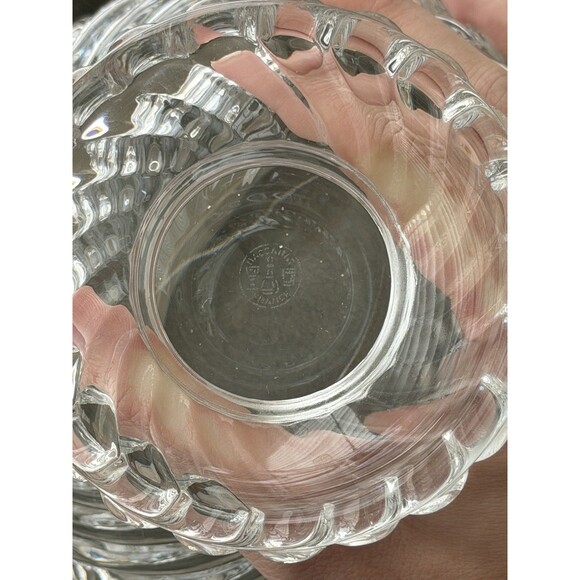 Crystal Baccarat Bambous Tors Swirl Lidded Dish Compote Candy Dish 7” Vintage